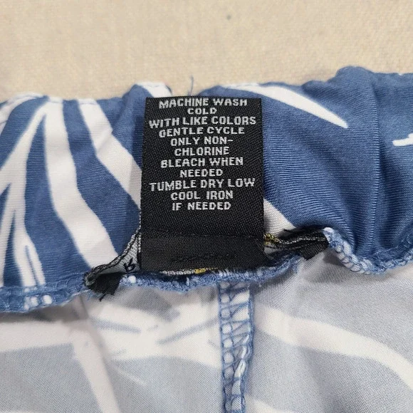 Robert Louis Blue Tropical Tie Waist Flowy Shorts Beach Boho Vacation Size 3X - Picture 5 of 8